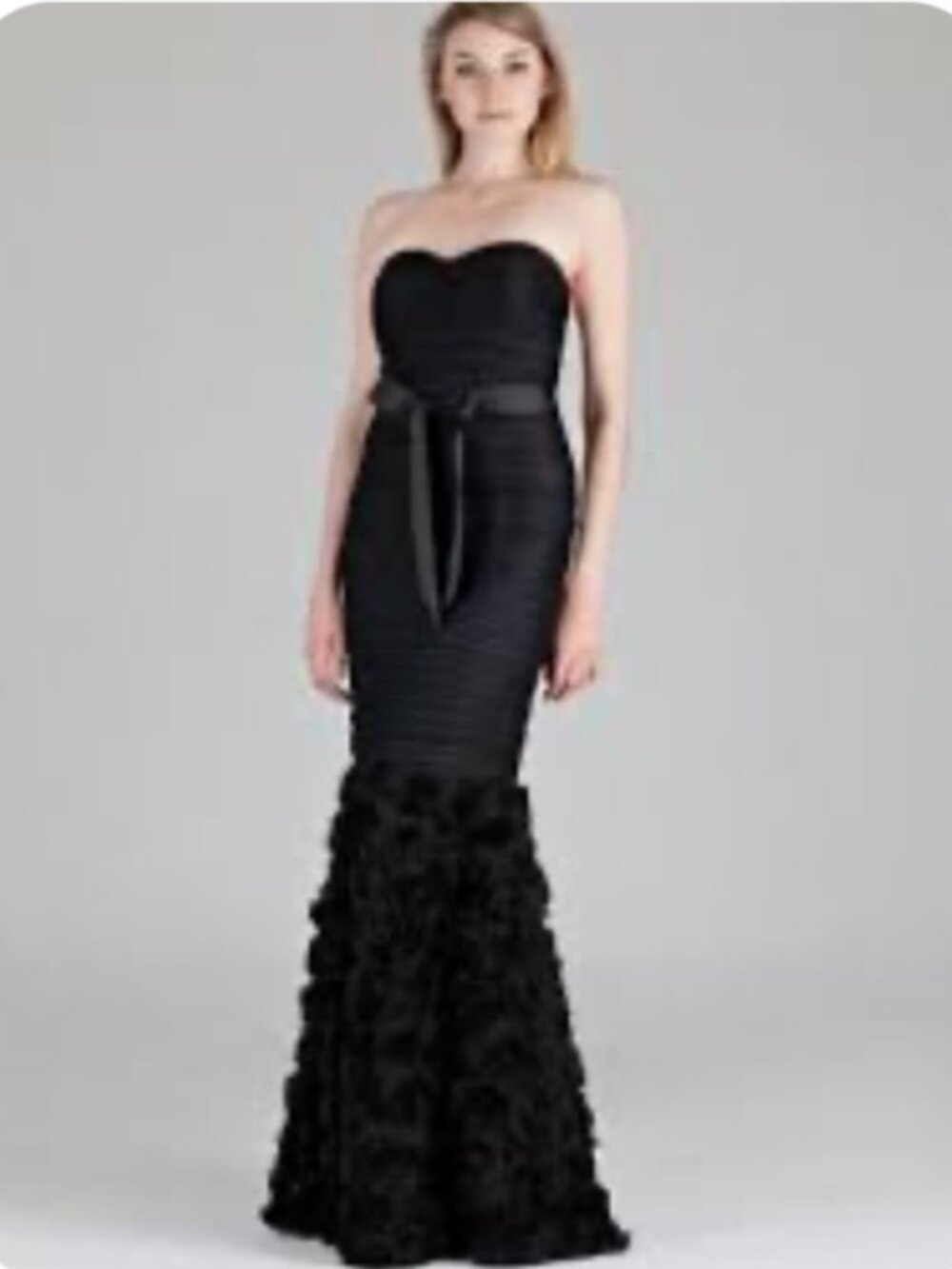 JS Collections Black Rosette Gown - Size 4